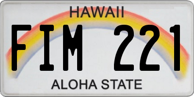 HI license plate FIM221