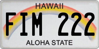 HI license plate FIM222