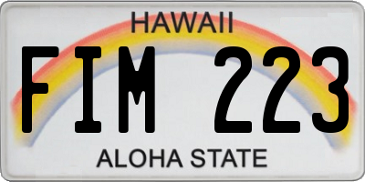 HI license plate FIM223