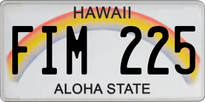 HI license plate FIM225