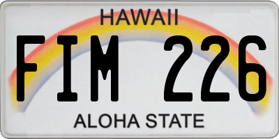 HI license plate FIM226