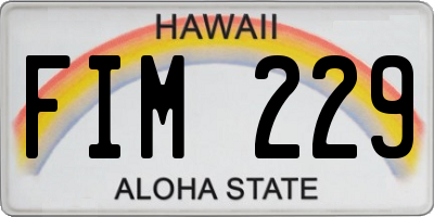 HI license plate FIM229