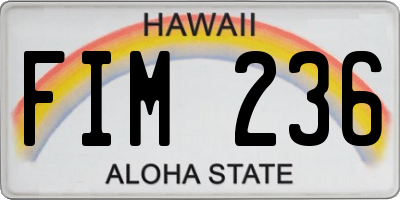HI license plate FIM236