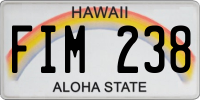 HI license plate FIM238
