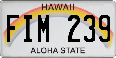 HI license plate FIM239