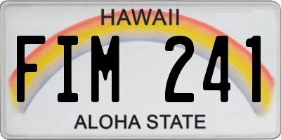 HI license plate FIM241