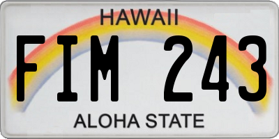 HI license plate FIM243