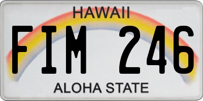 HI license plate FIM246