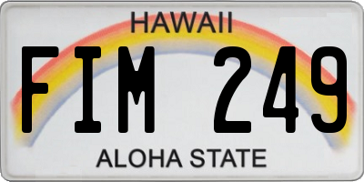 HI license plate FIM249