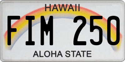 HI license plate FIM250