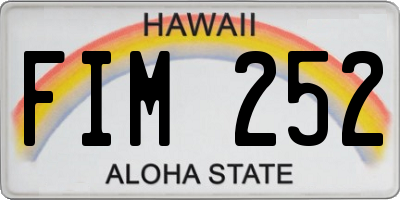 HI license plate FIM252