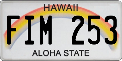 HI license plate FIM253