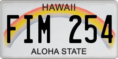 HI license plate FIM254