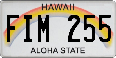 HI license plate FIM255