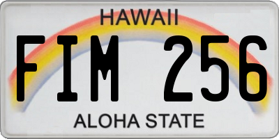 HI license plate FIM256