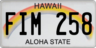 HI license plate FIM258