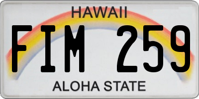 HI license plate FIM259