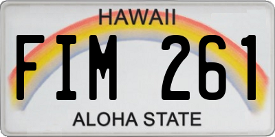 HI license plate FIM261