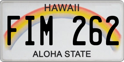 HI license plate FIM262