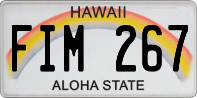 HI license plate FIM267