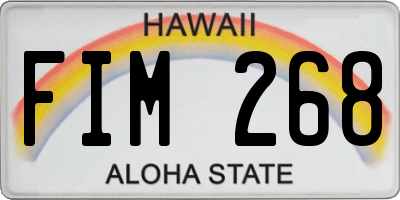 HI license plate FIM268