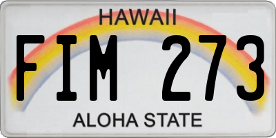 HI license plate FIM273