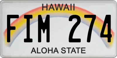 HI license plate FIM274