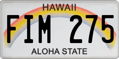 HI license plate FIM275