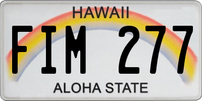 HI license plate FIM277