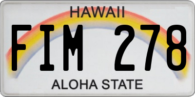 HI license plate FIM278