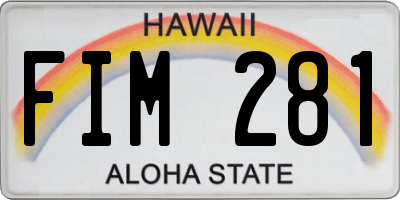HI license plate FIM281