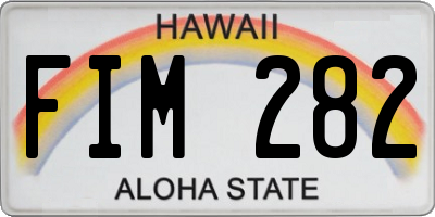 HI license plate FIM282