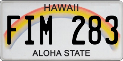 HI license plate FIM283