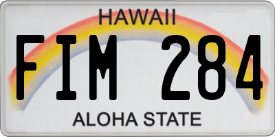 HI license plate FIM284