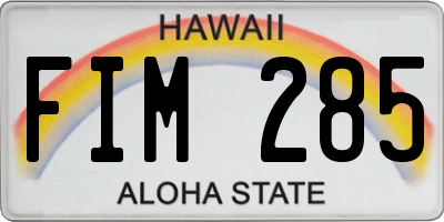 HI license plate FIM285