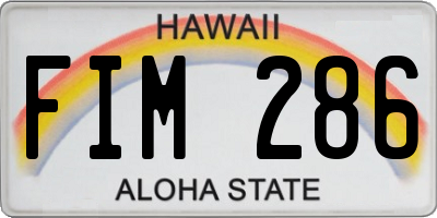HI license plate FIM286
