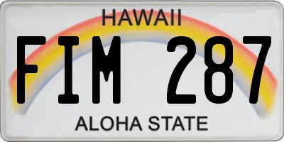 HI license plate FIM287