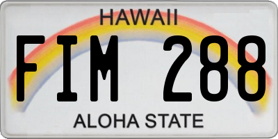 HI license plate FIM288