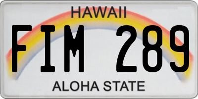 HI license plate FIM289