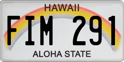 HI license plate FIM291