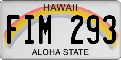 HI license plate FIM293