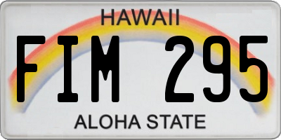 HI license plate FIM295