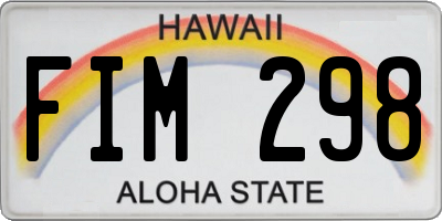 HI license plate FIM298