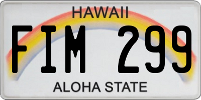 HI license plate FIM299