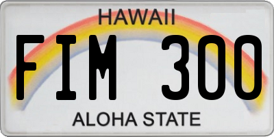 HI license plate FIM300