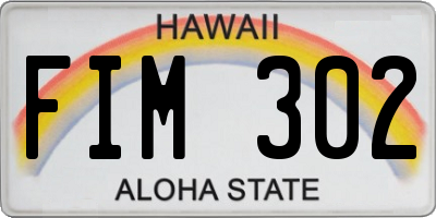 HI license plate FIM302