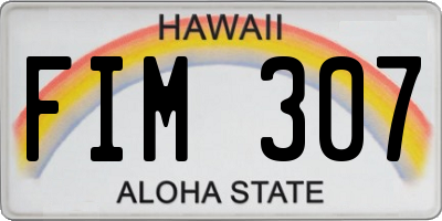 HI license plate FIM307