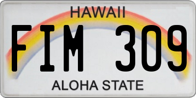 HI license plate FIM309