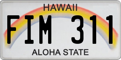HI license plate FIM311