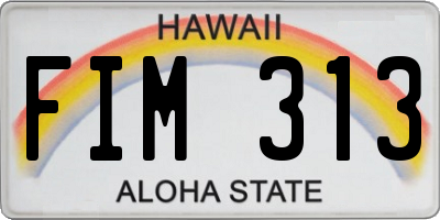 HI license plate FIM313